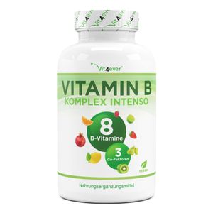 Vitamin B Komplex Intenso - alle 8 B-Vitamine + 3 Co-Faktoren - 240 Kapseln