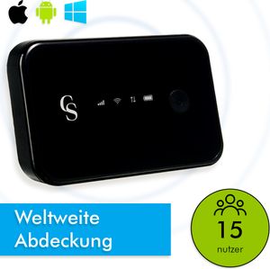CS Global 4G LTE WLAN Router - Mobiler WLAN Router - Weltweite Verbindung - Wireless Wifi - Funktioniert mit Sim-Karte - 4G Router - bis zu 15Geräte