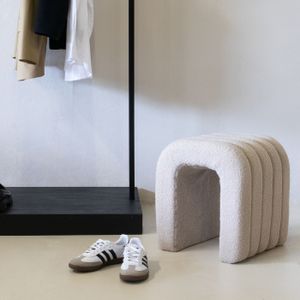 Hocker Taupe Bouclé Sera - Giga Meubel