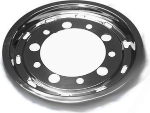 TruckKing Felgenkappe Edelstahl Radblende Radkappe für die vordere Felge LKW 22.5x11.75" 300mm ET120