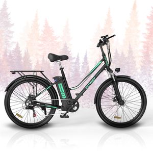 HITWAY 26 zoll einstellbar Elektrofahrrad Elektroroller E-Bike für Erwachsene EU-konform E-Mountainbike 7 Gänge & Hinterradmotor für 25 km/h | Elektrofahrrad , LED Licht & Sportsattel | E-bike