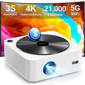 ULTIMEA Beamer 1080P Native mit AutoFocus und 6D Trapezkorrektur, Beamer 4K Heimkino,Projektor Bluetooth Outdoor für iOS/Android/TV Stick