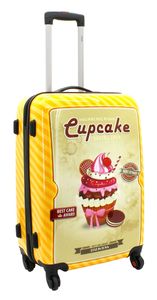 Reisekoffer Bowatex Handgepäck Hartschale Trolley Kuchen Cupcake 4 Rollen 55cm M