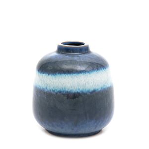 Wazon Wazon dekoracyjny Wazon stołowy Wazon na kwiaty Wazon ceramiczny SOLETO granatowy 14,7x14,7x15 cm HOMLA