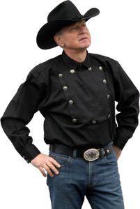 Country Westernhemd  John Wayne von Running Bear S- 5XL - Cowboyhemd schwarz L - 52/54