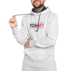 TOMMY JEANS TJM ESSENTIAL GRAPHIC HOODIE Herren Kapuzenpullover, Größe:XXL, Tommy Jeans Farben:PJ4 - Silver Grey Heather