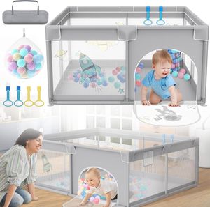 Sessamen-LP Laufgitter Baby 127 X 127cm Laufstall Absperrgitter Faltbar Aktivitätszentrum aus Kunststoff Mit 50 Bunten Kugeln (Astronauten) Sessamen-LP Laufgitter Baby 127 X 127cm Laufstall Absperrgitter Faltbar Aktivitätszentrum aus Kunststoff Mit 50 Bunten Kugeln (Astronauten)