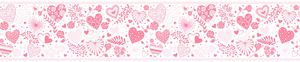 A.S. Création selbstklebende Bordüre Only Borders für das Kinderzimmer mit Herzen rosa silber rot 5,00 m x 0,13 m