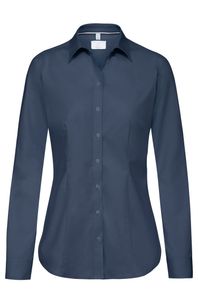 Greiff Corporate Wear PREMIUM Damen Business-Bluse Langarm Kentkragen Regular Fit Baumwollmix ® Pflegeleicht Marine 36