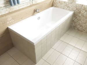 BADLAND Badewanne Rechteck Ines 180x80 mit Ablaufgarnitur und Füßen GRATIS ohne Verkleidung