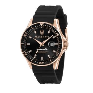 Maserati R8821140001 Automatické hodinky pre mužov Sfida Black/Pink Gold