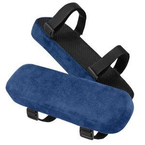 Stuhl-Armlehnenpolster,2 Pack gepolsterte Armlehnenpolster mit Memory-Foam-Ellbogenkissen zur Druckentlastung der Unterarme (marineblau)