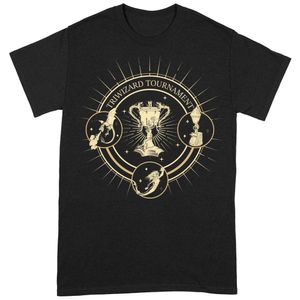 Harry Potter - "Triwizard" T-Shirt für Herren/Damen Unisex BI192 (M) (Schwarz/Gold)