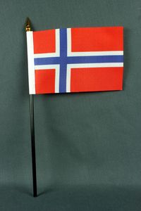 Flagge am Stab Norwegen 10x15 cm Handflagge Stockflagge Fähnchen