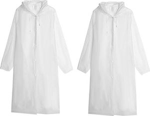Regenjacke Regenponcho,2 Stück Uni Wiederverwendbar Transparent RegenmantelPEVA Tragbarer Wasserdicht Regencape Atmungsaktiv Regenjacke regencape