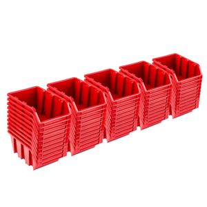 Sada 50 x stohovacích boxov NP6 červené skladovacie boxy na triedenie