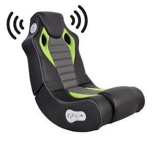 Sessel-Musiksessel Rumble Kunstleder/Stoff Schwarz-Grün mit Bluetooth Sessel-Musiksessel Rumble Kunstleder/Stoff Schwarz-Grün mit Bluetooth