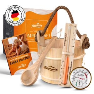 ALPENHAUCH Sauna Eimer mit Kelle [100% Naturholz] - Edler - Akzeptabel