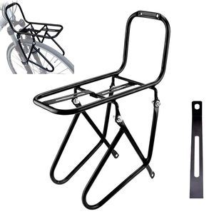 Fahrrad Gepäckträger Vorne aus Stahl, Belastbar bis 15kg,Fahrradgepäckträger Für Mountainbike, Rennrad und Faltrad, Schwarz