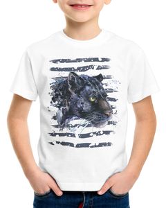 style3 Schwarzer Panther T-Shirt für Kinder berglöwe zoo dschungel, Größe:128