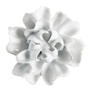 Clayre & Eef Türknauf Blume Ø 6cm Weiß Keramik