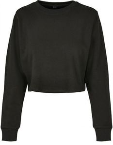 Daman Sweat Terry Cropped Crew, bauchfreies Shirt - Farbe: Black - Größe: L