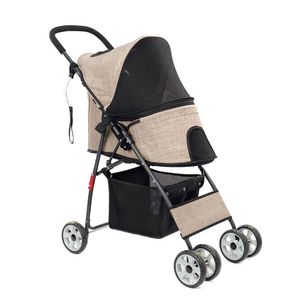 Purplerain – Haustierbuggy mit Sicherheitsgurt, beige