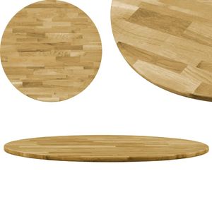 Tischplatte | Eichenholz Massiv Rund 23 mm 800 mm | Holzplatte Modern Design