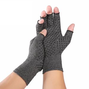 Paar Arthritis-Kompressionshandschuhe, Rehabilitationshandschuhe ohne Finger, Anti-Arthritis-Therapie, Linderungshandschuhe, Handgelenkstütze, Armband, XL B