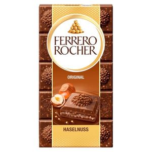 Ferrero Rocher Original Vollmilchschokoladentafel mit Haselnüssen 90g