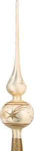 Weihnachtsbaumspitze Groß 35cm in Ice Champagner Gold Komet