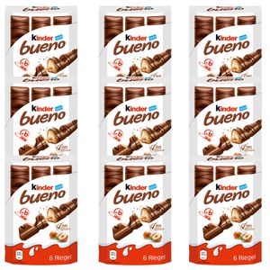 Kinder Buono 6 Waffel Riegel mit Haselnuss Cremefüllung 129g 9er Pack