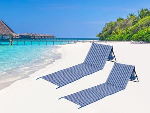 2er SET Strandliegen faltbare Strandmatten gepolstert, Sonnenliegen 108x53x41cm