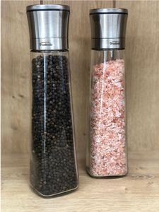 Trudeau Salz und Pfeffermühle | 2er Set Gewürzmühle aus Glas | 24,5cm