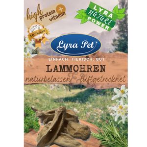 100 Stk. Lyra Pet® Lammohren mit Fell naturbelassen & luftgetrocknet