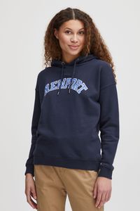 OXMO OXCOLISA Damen Kapuzenpullover Hoodie Pullover mit Kapuze 100% Baumwolle College-Look Frontprint überschnittene Ärmel