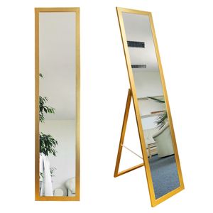 Stand-Ankleidespiegel 155,8 x 35,8 cm Standspiegel Garderobe Standspiegel Gold Zeitloser eleganter MDF Rahmen