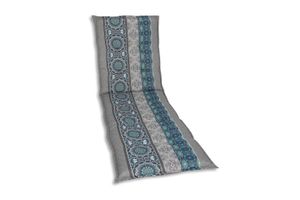 GO-DE Textil, Liegenauflage, Ornamentstreifen blau grau, 20331-05