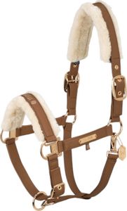 Eskadron Halfter FAUX LEATHER DOUBLE PIN FF almond Heritage 24/25, Größe:P2