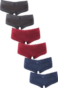 Fabio Farini - 6 Stück Damen Unterwäsche - Frauen Unterhosen Panty Slip mit floraler Spitze und Schleifchen Fabio Farini - 6 Stück Damen Unterwäsche - Frauen Unterhosen Panty Slip mit floraler Spitze und Schleifchen