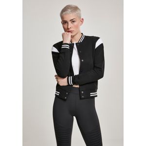 Urban Classics Damen Jacke Ladies Inset College Sweat Jacket Black/White-M