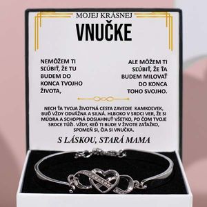 Náramok s citátom Mojej krásnej vnučke – Vždy si ma ponechaj vo svojom srdci – ORIANA_HEARTBRACELET