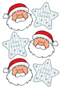 HERMA Vianočné nálepky DECOR "Father Christmas greetings" 3 listy po 6 nálepkách