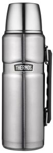 THERMOS Thermosflasche Stainless King, Edelstahl mattiert 1,2 l, hält 24 Stunden heiß, inkl. Trinkbecher, spülmaschinenfest, absolut dicht, BPA-Frei - 4003.205.120