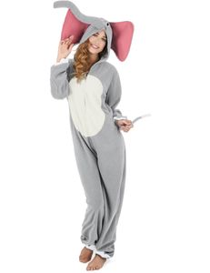 Elefanten-Kostüm für Damen Faschingskostüm grau-weiss-rosa
