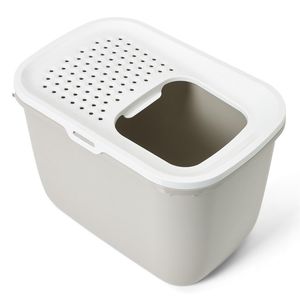 Box na podstielku pre mačky Savic Hop In - biely/béžový