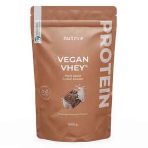 Protein Vegan 1kg - über 80 % pflanzliches Eiweiß - nutri+ 3K-Proteinpulver - Veganes Eiweißpulver ohne Laktose & Milcheiweiß - Chocolate-Brownie