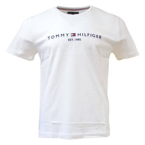 Tommy Hilfiger Herren Logo T-Shirt, Weiß L