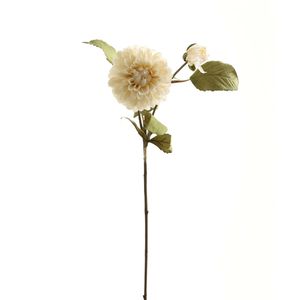 Hill Interiors - Umelý kvet, Dahlia HI4762 (jedna veľkosť) (biela/zelená)