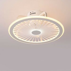 Runde LED Deckenventilator Licht Kronleuchter Deckenlampe Schlafzimmer Dimmbar Lüfterlicht + Fernbedienung